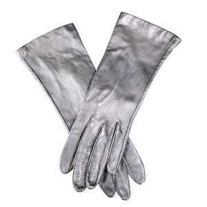 Vintage Antron Thin Leather Gloves Women's Sz 6.5 Black Lined Mid Length Preppy